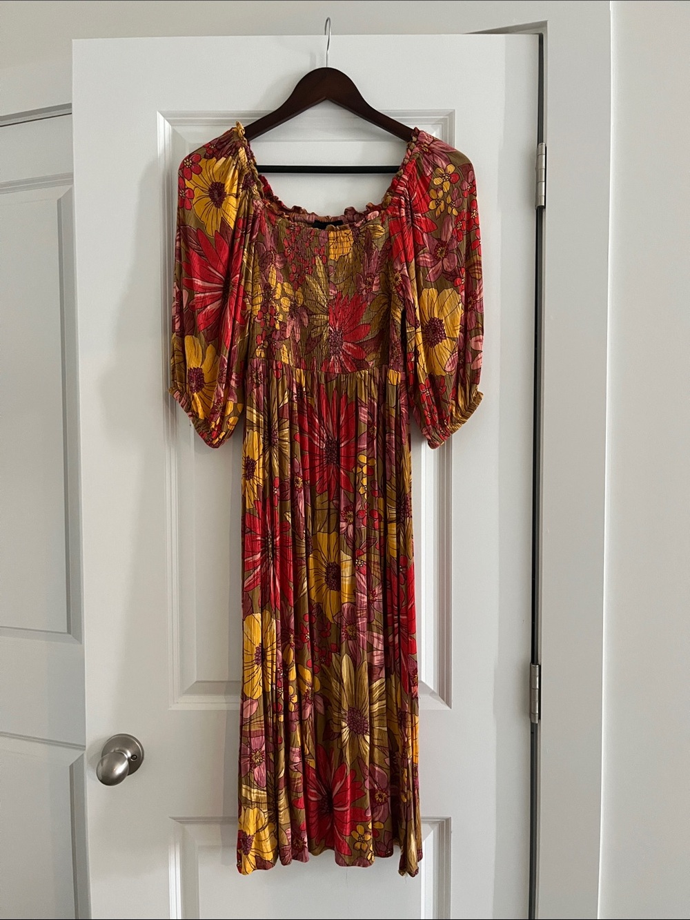 Boho Floral Midi Dress